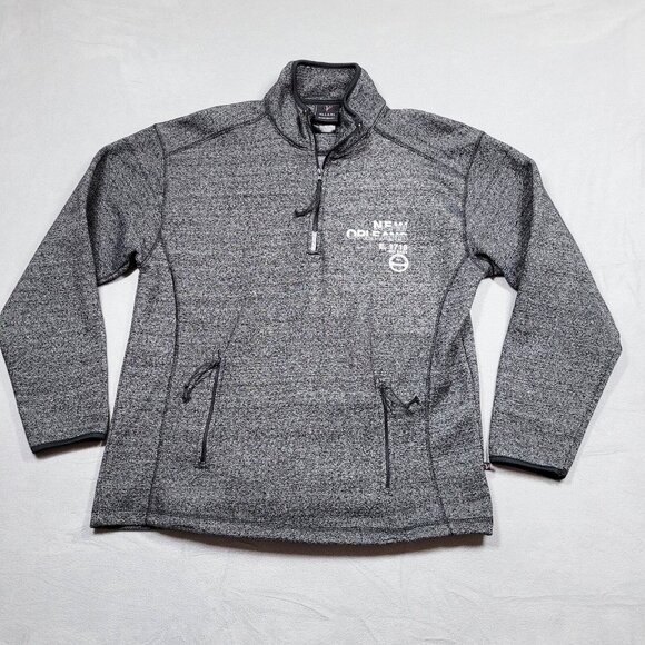 Valani Sweatshirt Mens Size M Gray Fleece Quarter Zip New Orleans NOLA - Picture 1 of 9